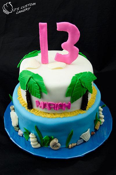 Hawaiian 13th Birthday Cake - Cake by Jenn
