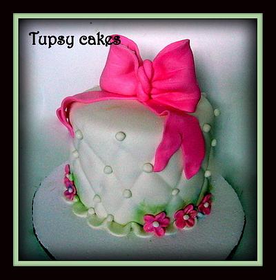pink bow cake  - Cake by tupsy cakes