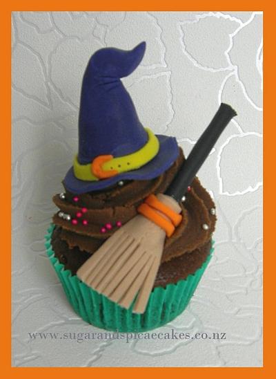 Witch Hat & Broom Cup - Cake by Mel_SugarandSpiceCakes