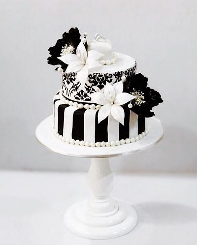 Black and White Wedding Cake - Cake by Signature Cake By Shweta