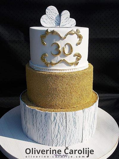 Wedding Gold Cake  - Cake by Oliverine Čarolije 