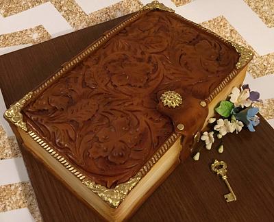 Tooled leather book cake - Cake by The Cake Mamba