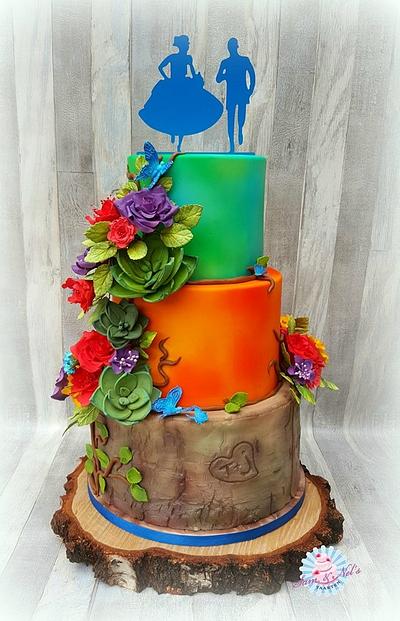 Weddingcake tree with succulents - Cake by Sam & Nel's Taarten