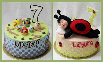 Two cakes for twins - Cake by cakebysaska