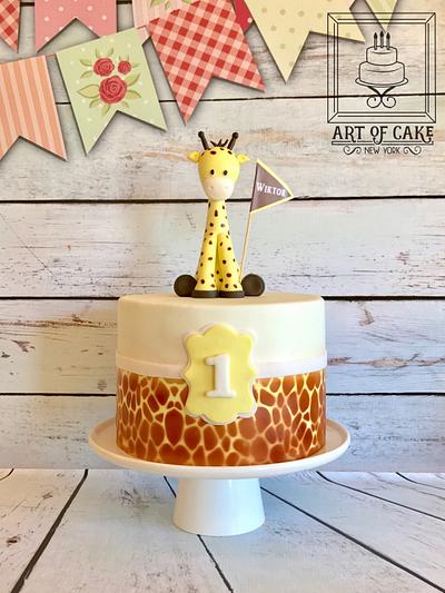 Giraffe 1st Birthday Cake - Cake by Akademia Tortu - Magda Kubiś