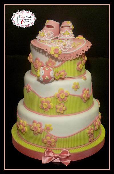 Baptism cake for girl - Cake by "Le torte artistiche di Cicci"