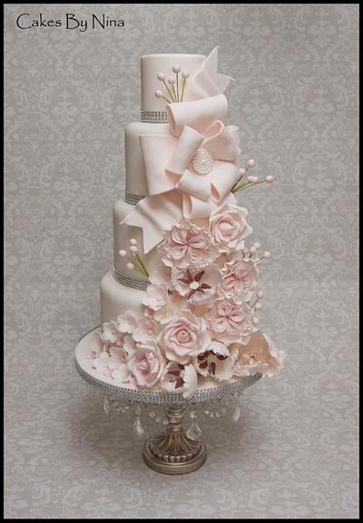 Blush Pink with a hint of sparkle - Cake by Cakes by Nina Camberley
