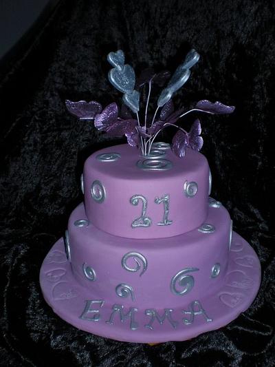 Purple Silver Swirl  - Cake by Sugarart Cakes