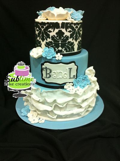 CORNFLOUR BLUE WEDDING CAKE - Cake by Sublime Cake Creations