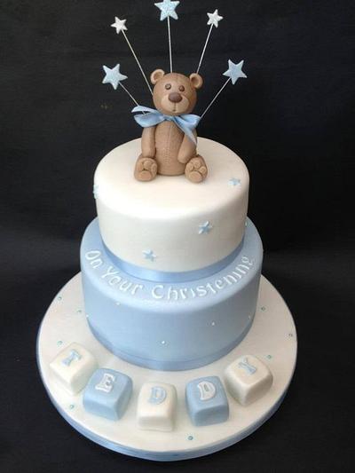Teddy Bear Christening Cake - Cake by Chocomoo