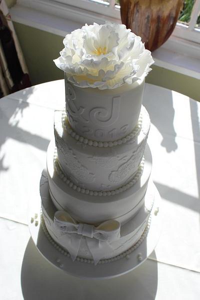 Lace Wedding Cake. - Cake by Dulcie Blue Bakery ~ Chris
