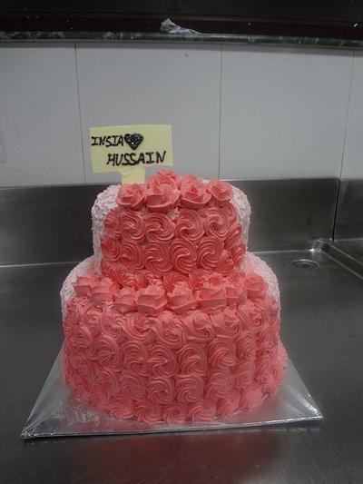 Peachy Peach :Wedding Cake  - Cake by KnKBakingCo