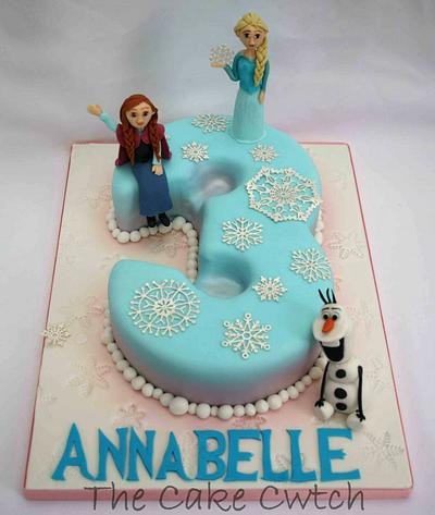 Frozen Number 3 - Cake by The Cake Cwtch