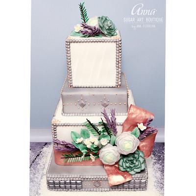 Vintage Winter Wedding Cake - Cake by Anna Sugar Art Boutique