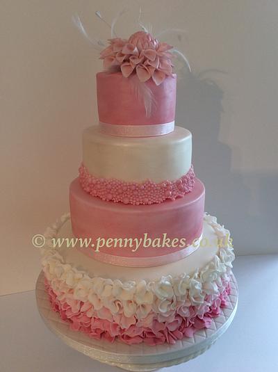 Dahlia wedding cake style  - Cake by Popsue