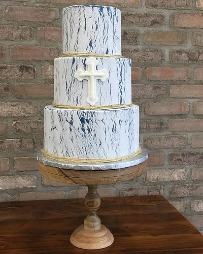 Communion Cake with Rustic and Crackle Texture   - Cake by Leo Sciancalepore