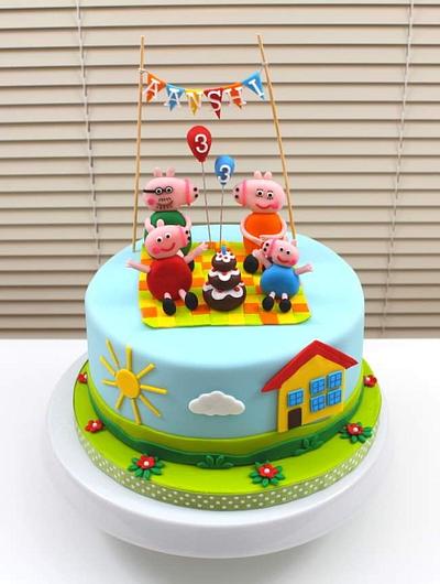 Peppa Pig Theme Cake - Cake by Shilpa Kerkar