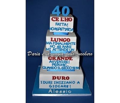 Cake tag: torta 40 anni uomo - CakesDecor