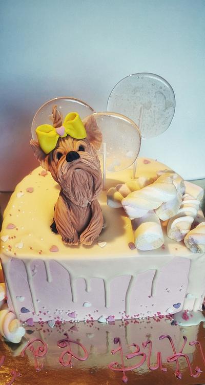 Chocolate cake wit my small puppie - Cake by Nina Dimitrova