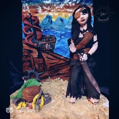 "Shipwreck in the twilight of the storm "•The Island, a story of pirates - Cake by Syl 