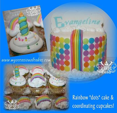 Rainbow Dots Cake & Cuppies - Cake by Occasional Cakes