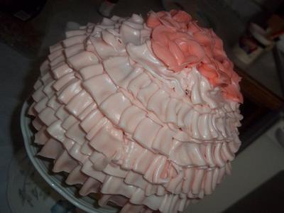 pink ruffle - Cake by cakes by khandra
