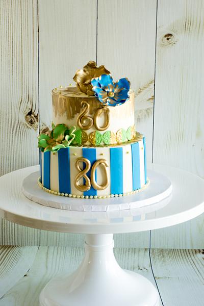 60th Anniversary and 80th Birthday cake - Cake by Piece O'Cake 