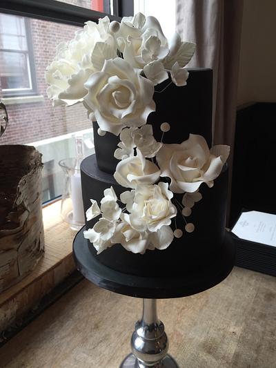 Black and White Wedding  - Cake by Happy Belly Cakery
