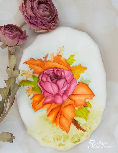 Autumn Rose Spray Cookie - Cake by Bobbie