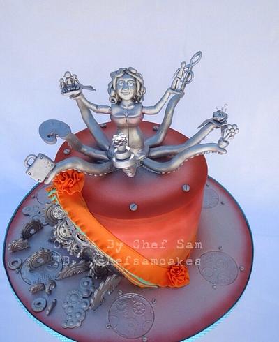 Steampunk Lady Octopus - Cake by chefsam