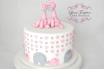 Giraffe Baby Shower Cake - Cake by Laura Templeton