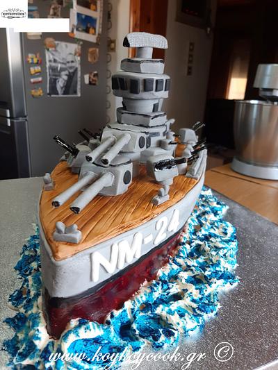 Battleship Birthday Cake - Cake by Rena Kostoglou