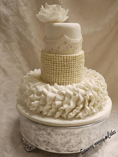 Wedding dress inspired wedding cake - Cake by Scrummy Mummy's Cakes
