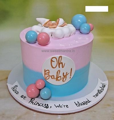 Baby Shower no fondant cake - Cake by Sweet Mantra Homemade Customized Cakes Pune