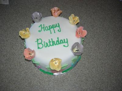 Birthday Tulips - Cake by Deanna Dunn