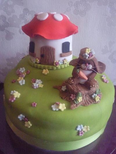 Bunny and Toadstool House cake - Cake by Anita's Cakes & Bakes