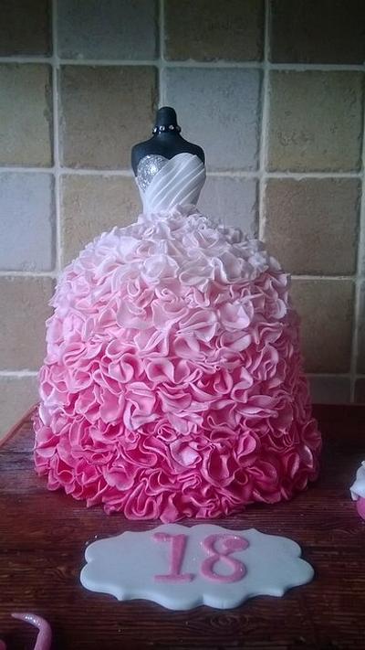 Pink ombre ruffle dress - Cake by Steph Owen