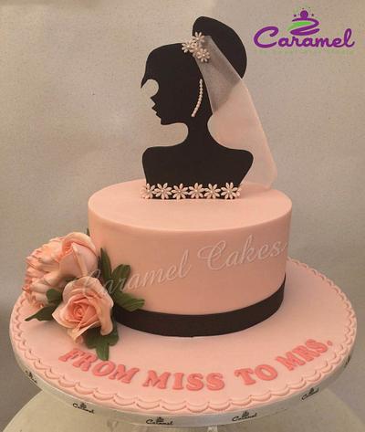 Simple Bridal Shower Cake - Cake by Caramel Doha