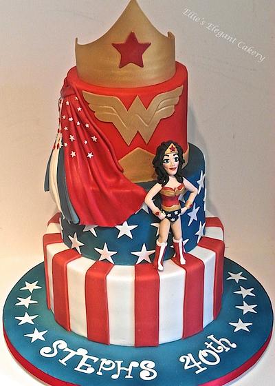 Wonder Woman  - Cake by Ellie @ Ellie's Elegant Cakery