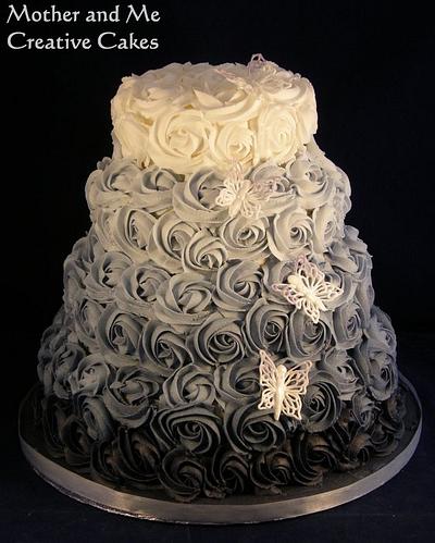 Rose swirl wedding cakes - Cake by Mother and Me Creative Cakes