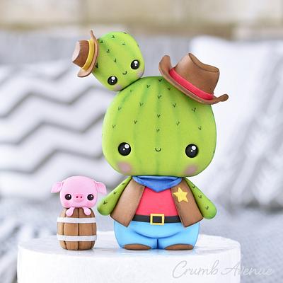 Cowboy Cactus Cake Topper - Cake by Crumb Avenue