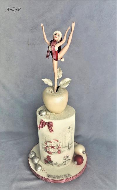 Christmas cake with gymnast - Cake by AnkaP