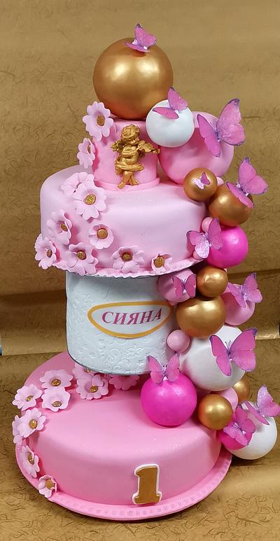 Cake with balls and Butterfly - Cake by Sunny Dream