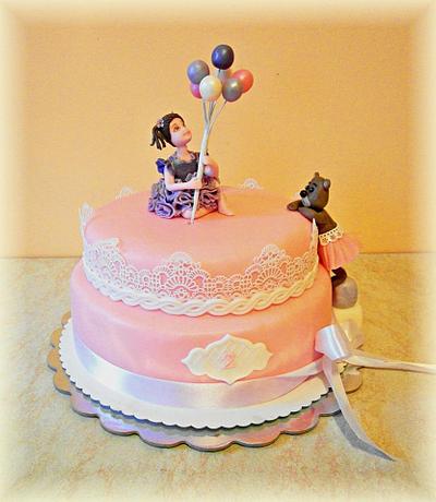 Little princess and teddy bear - Cake by Mischell