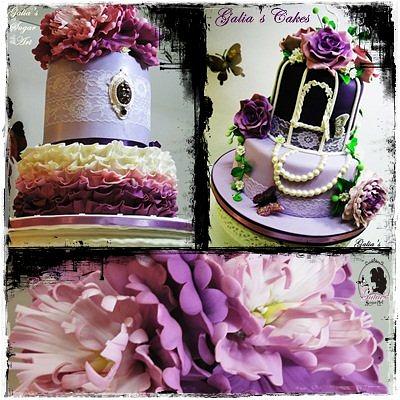 Purple wedding cake with brooch - Cake by Galya's Art 