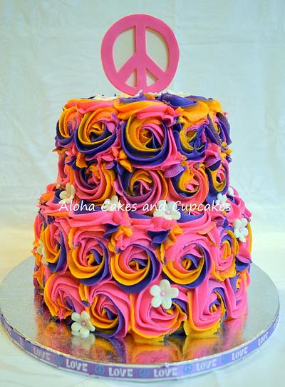 Tye Dye Peace Sign - Cake by Sarah Scott