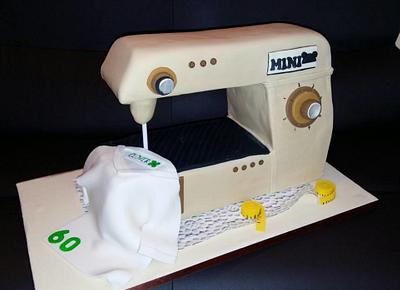 A large retro Sewing Machine - Cake by Putty Cakes