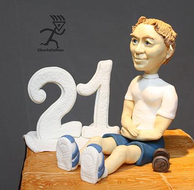 21st for a Guy into  Acting, Body Building, Sport & Computers....all Edible - Cake by Ciccio 