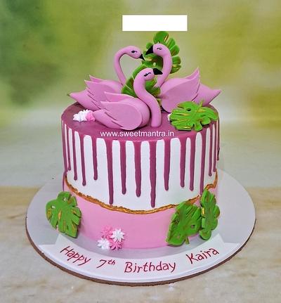 Flamingo cake for daughter - Cake by Sweet Mantra Homemade Customized Cakes Pune