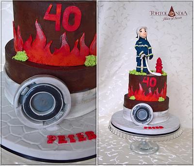 40th birthday for fireman - Cake by Tortolandia